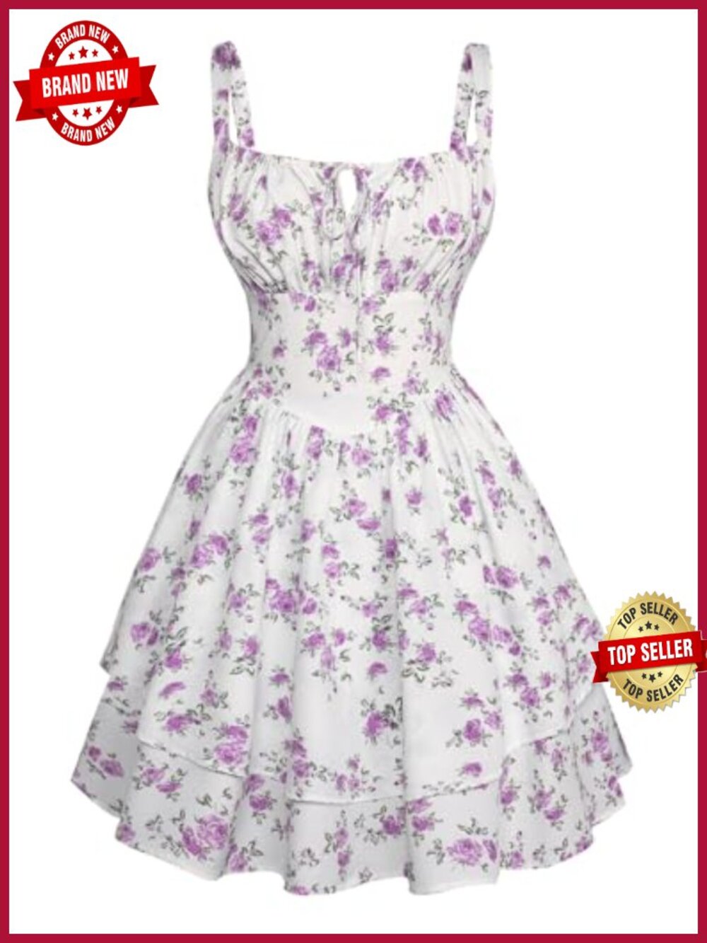 Floral Mini Corset Dress with Pockets, Ruched Bust, Tiered Ruffle, Sundress
